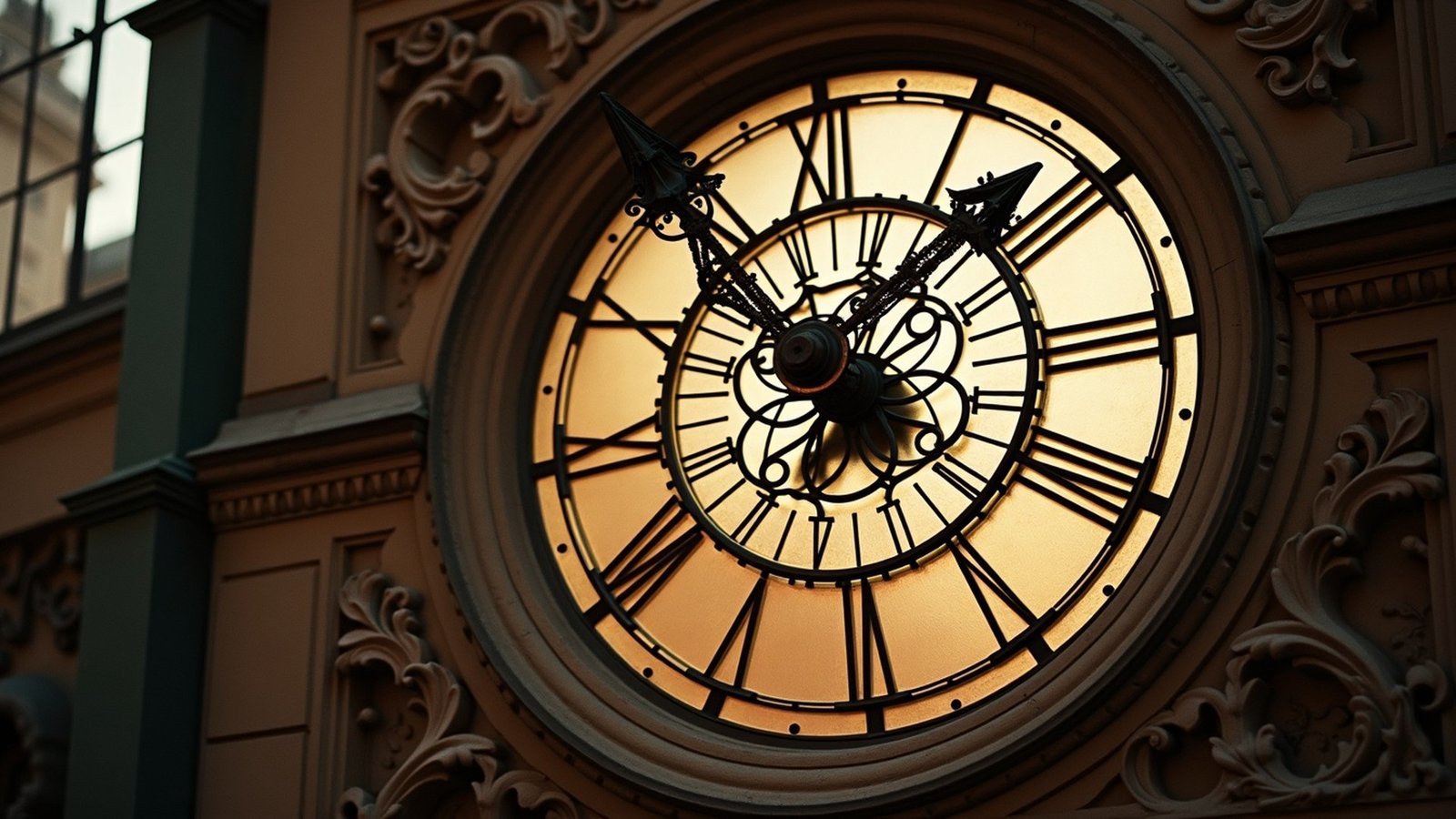 Musée d'Orsay main hall with its enormous clock face, Paris