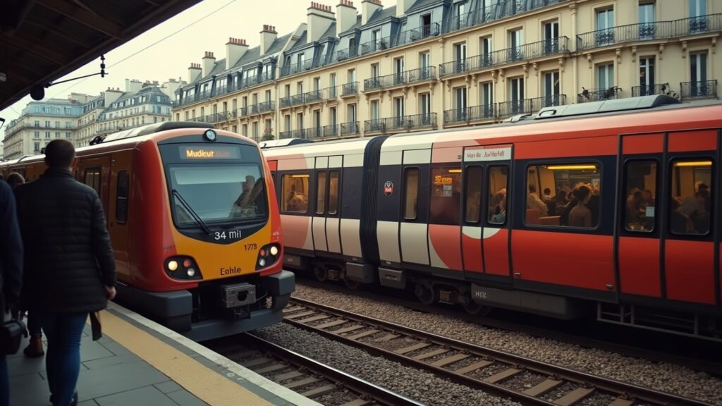 RER B train at Gare du Nord, Paris airport to city guide