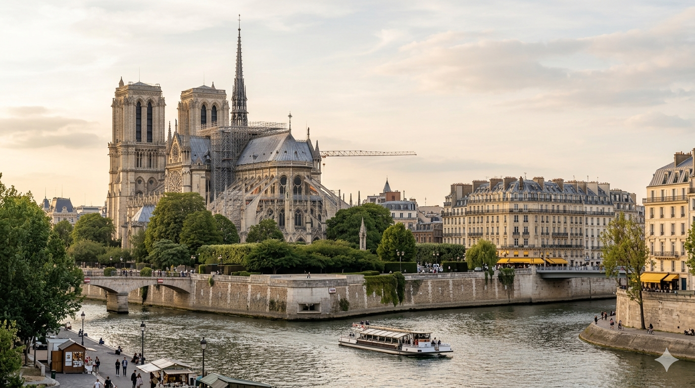 Notre-Dame and Île de la Cité from the Seine