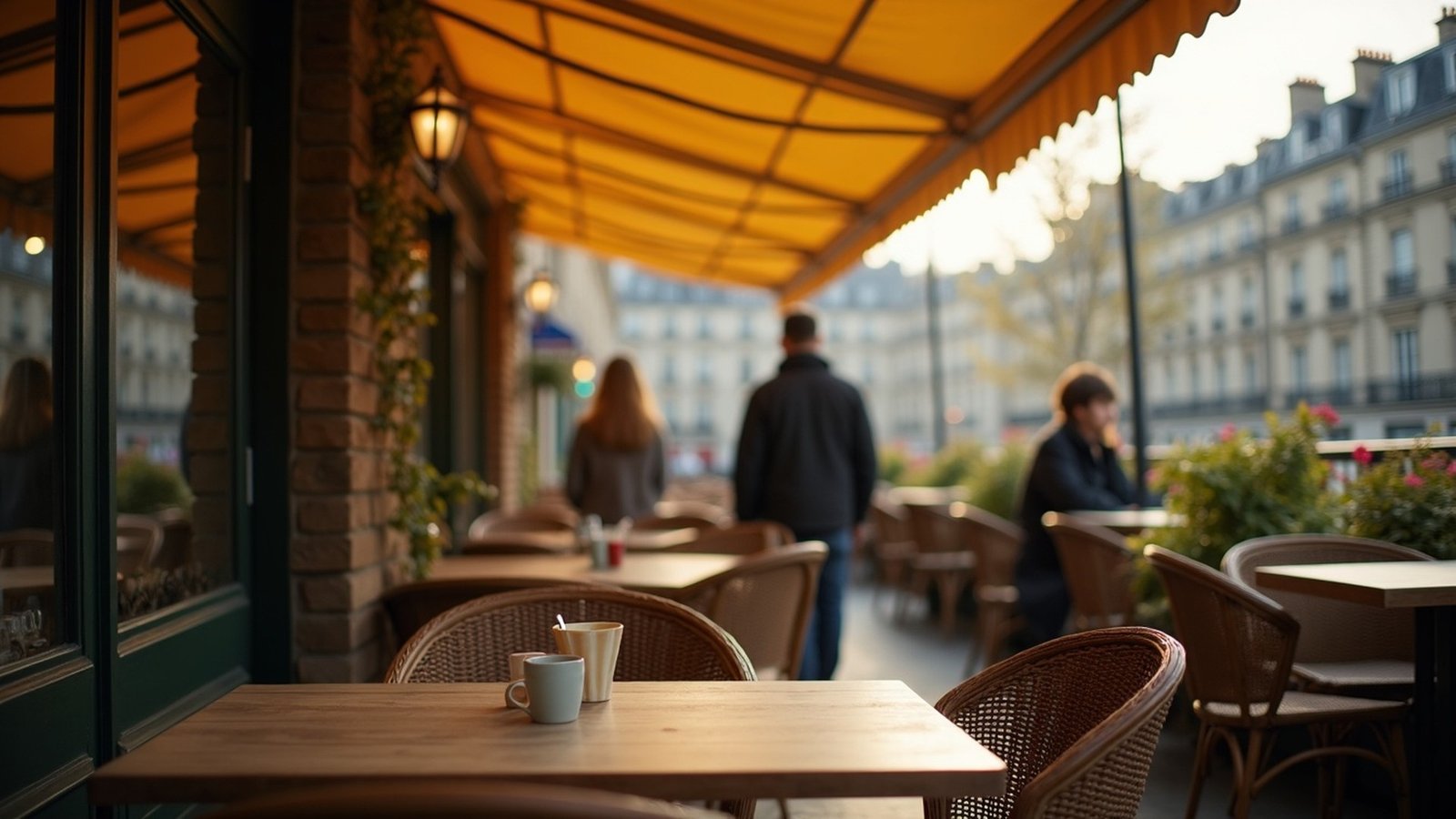 Café de Flore on Boulevard Saint-Germain, Paris, with terrace seating