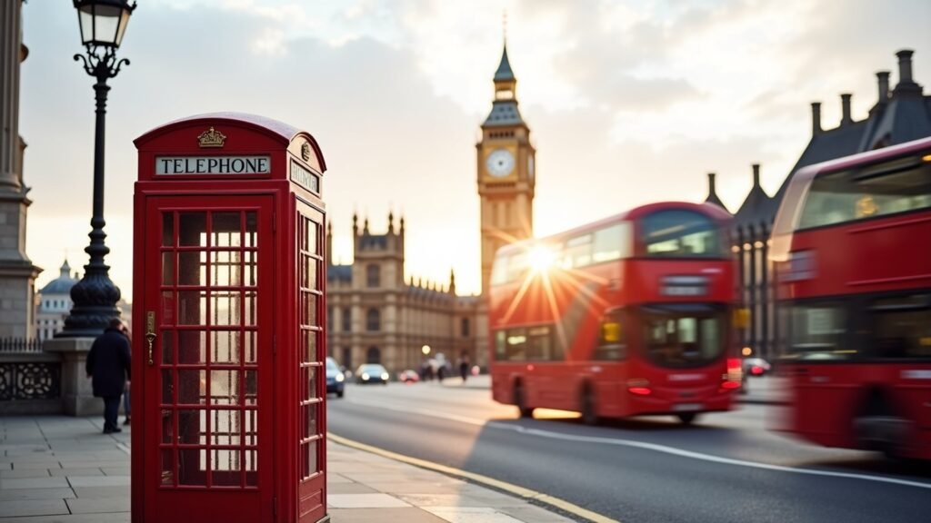 Classic red phone box, United Kingdom travel guide
