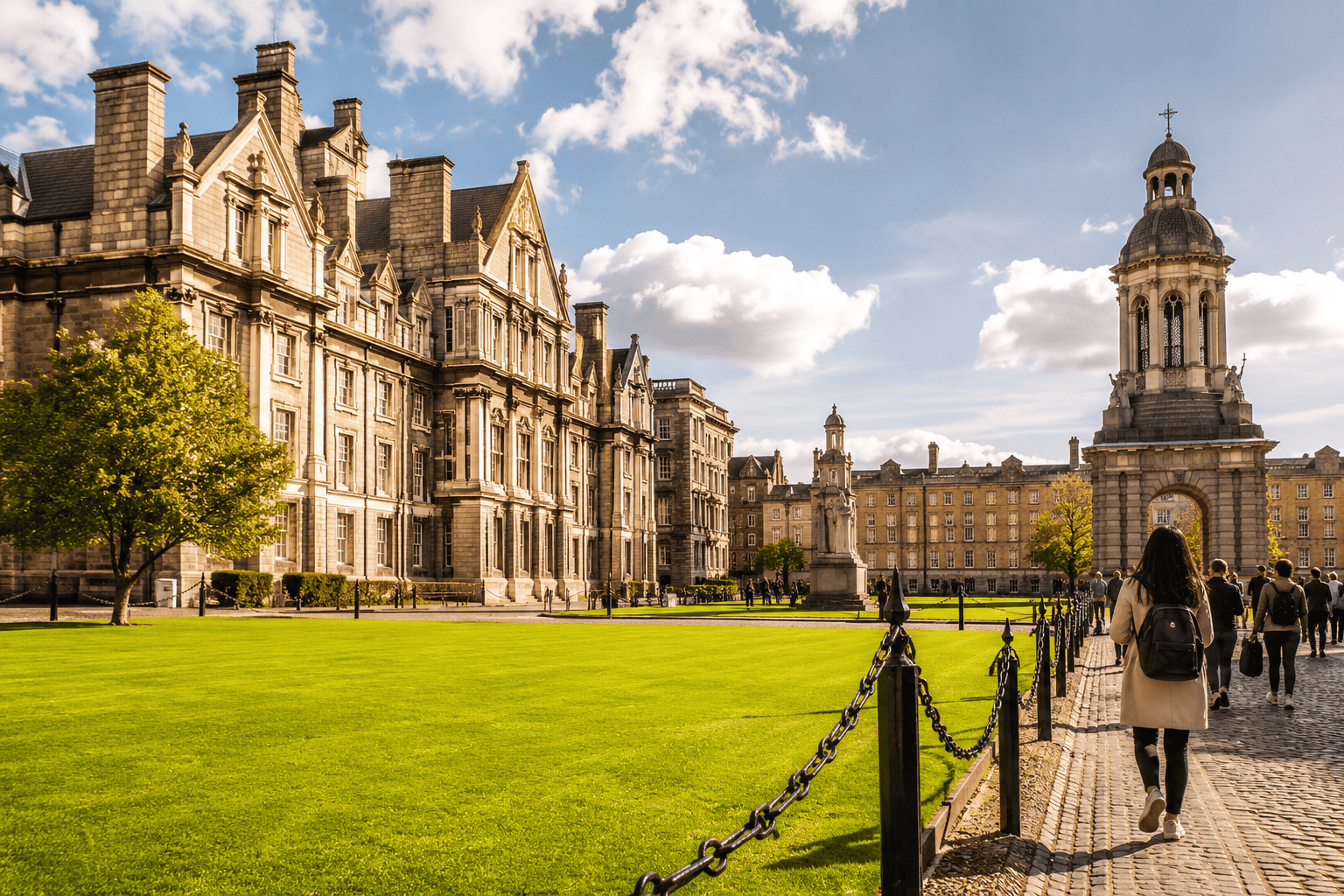 Generated image: Historic university courtyard on a sunny day