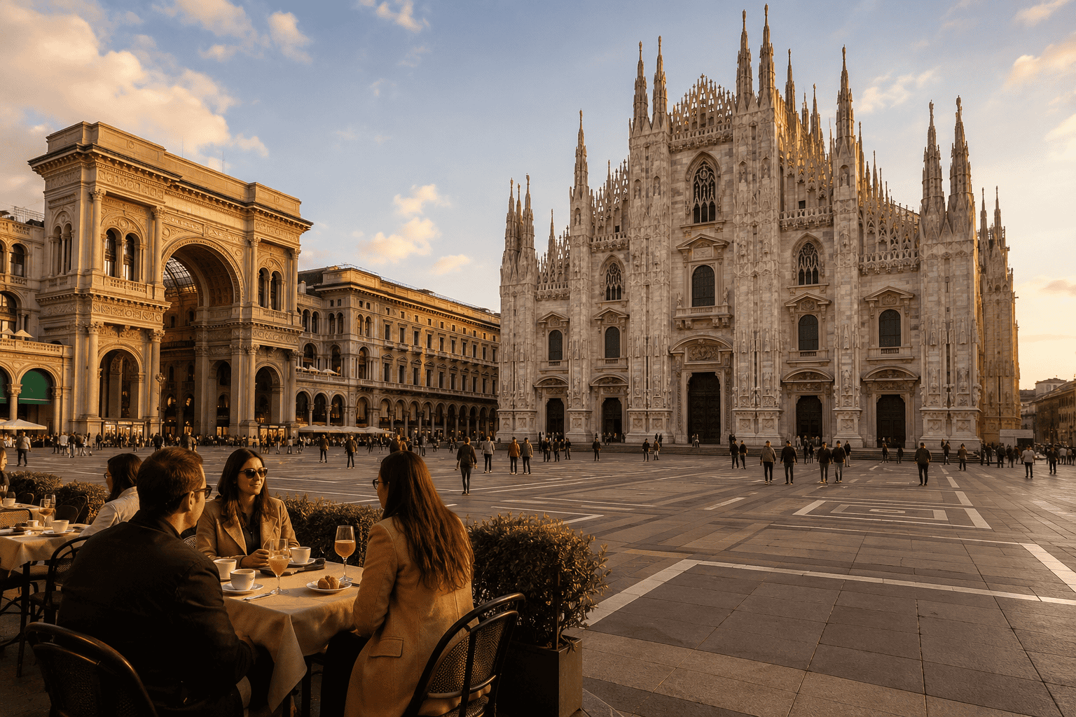 Historic Milan itinerary route around the city center for a first evening