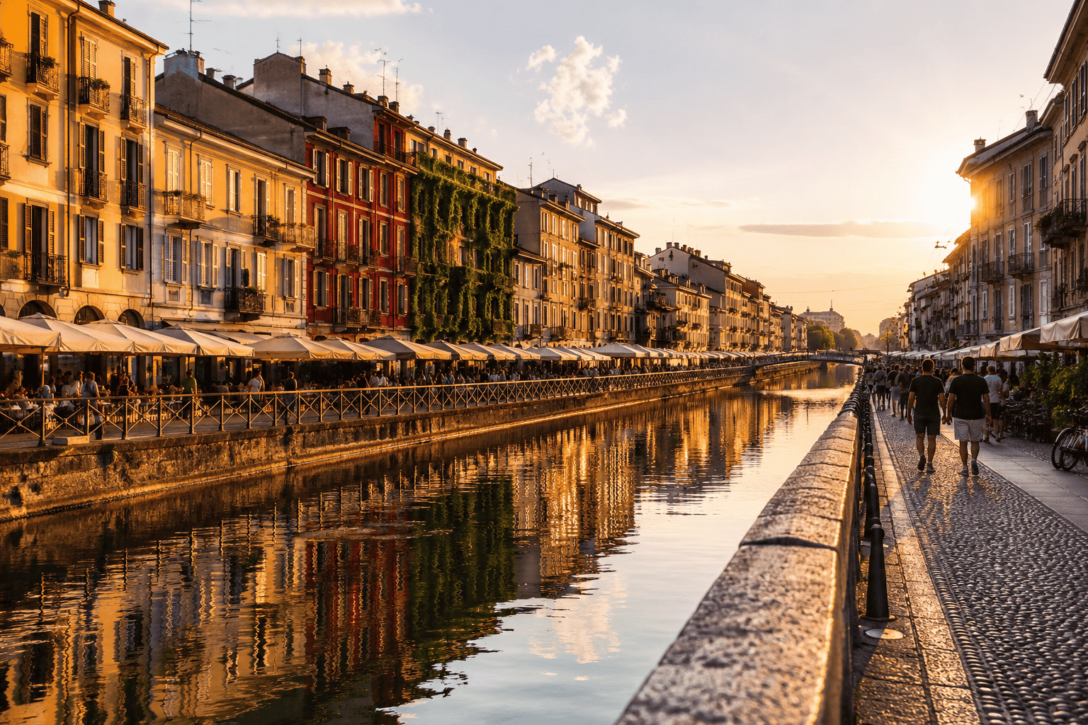 Navigli canals and modern Milan itinerary for the final day