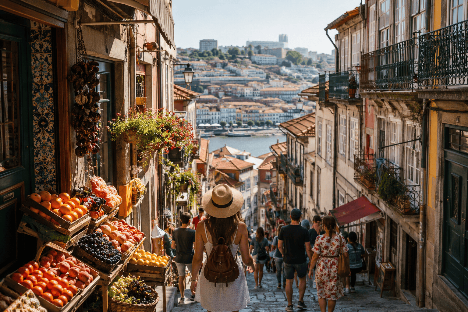 Neighborhood streets and markets on the final day in Porto