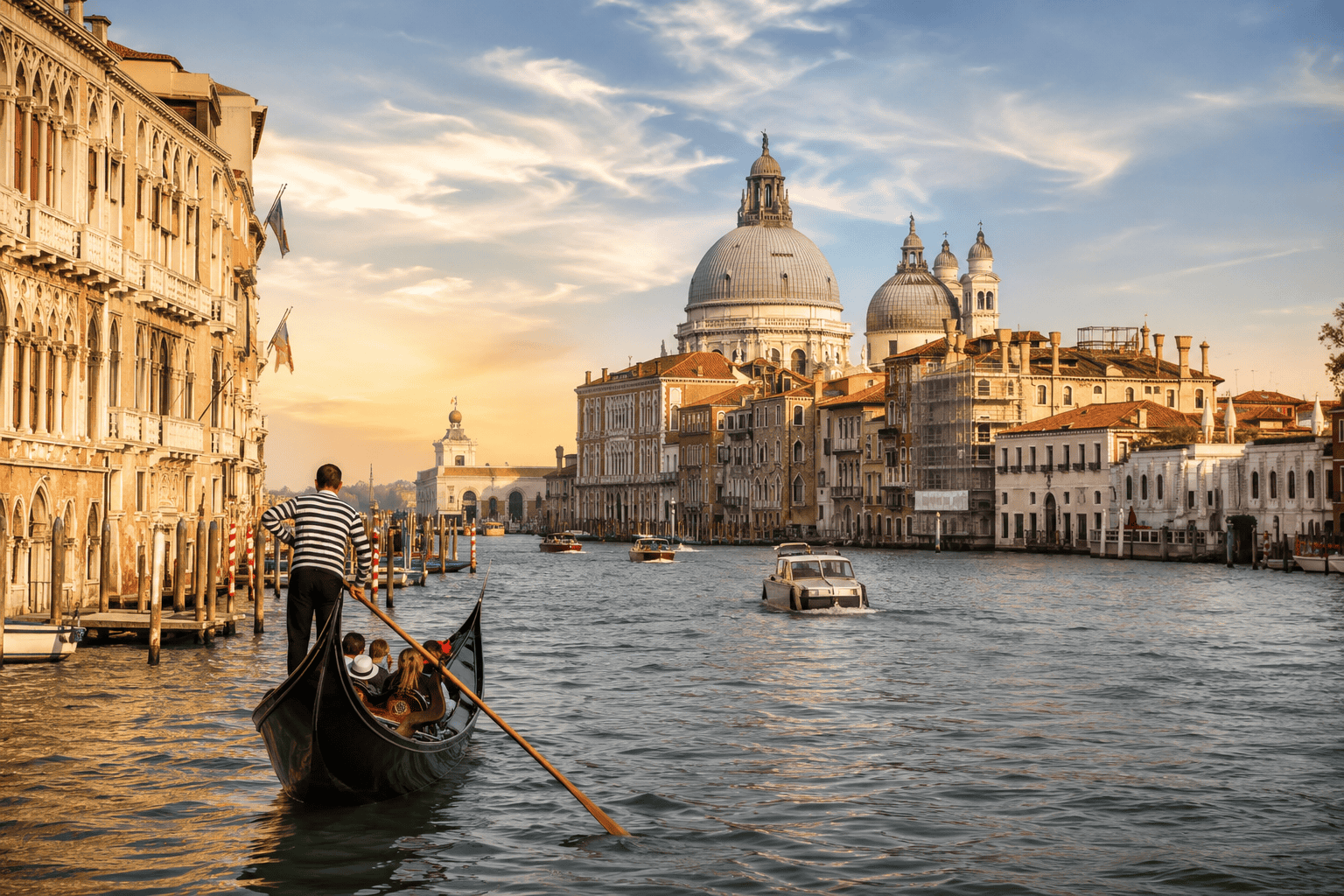 Gondola on the Grand Canal during a 3 days in Venice itinerary