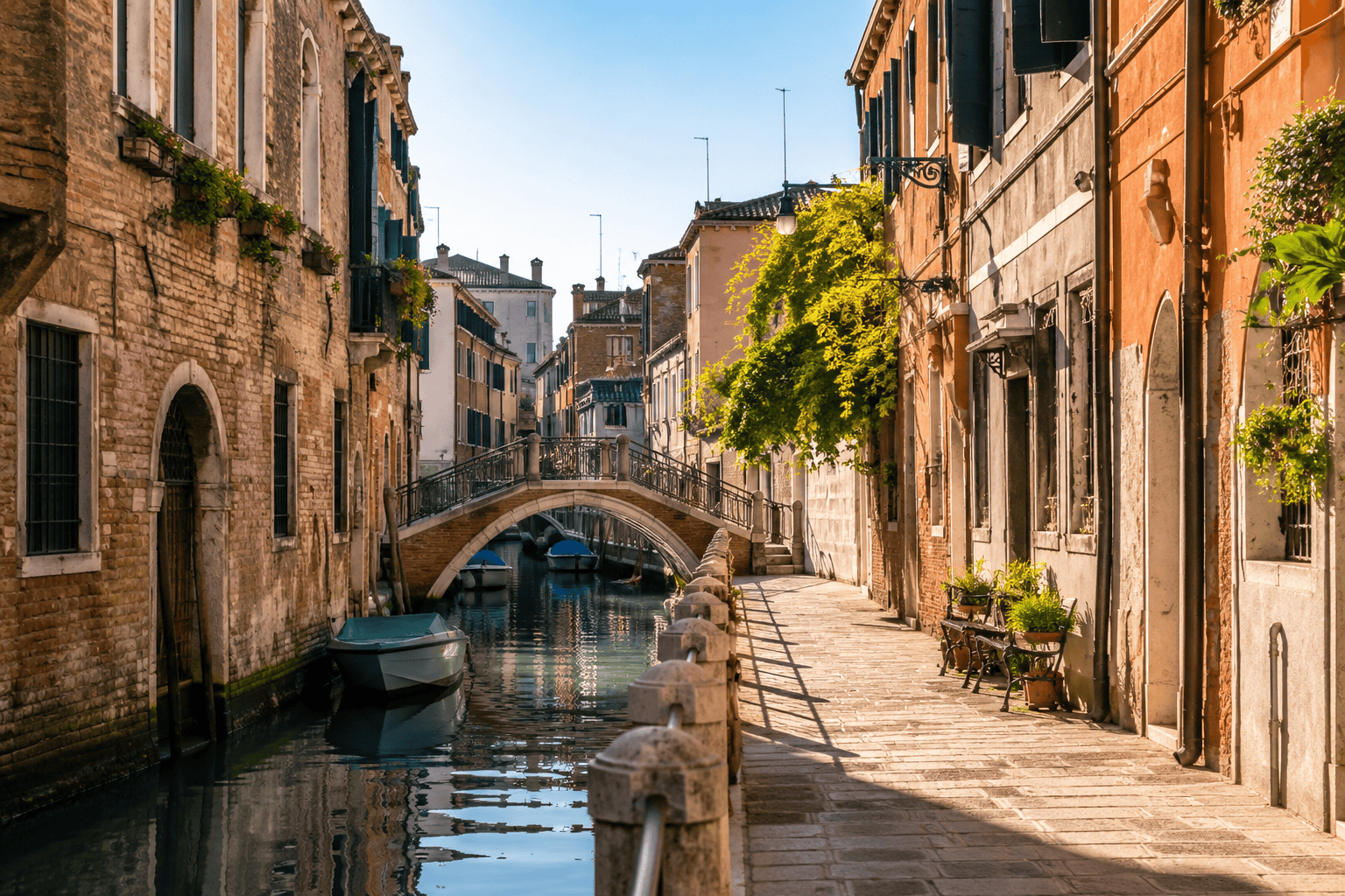 Quiet Venetian canal for a slower final day in a 3 days in Venice itinerary