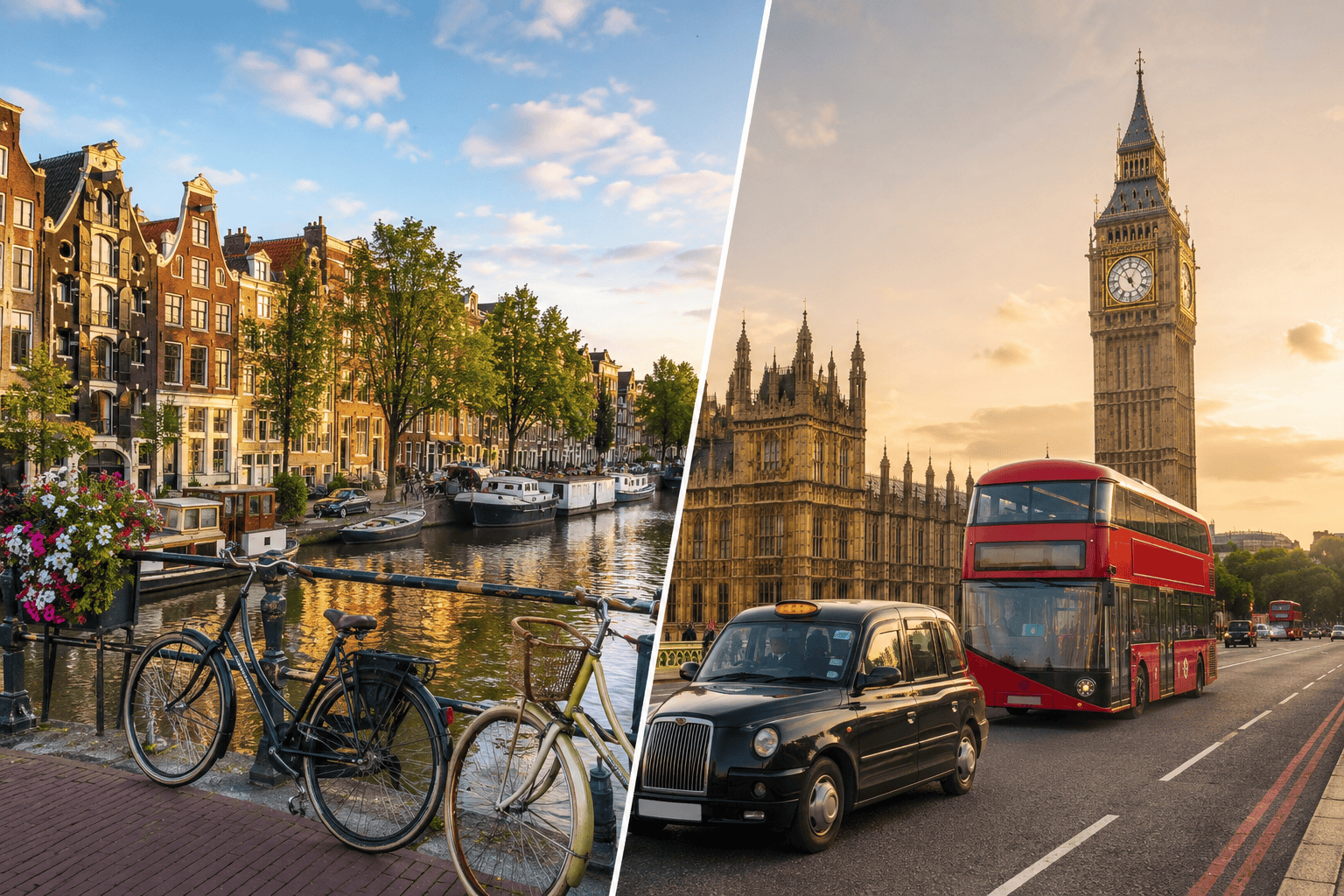 Generated image: Amsterdam and London cityscapes combined