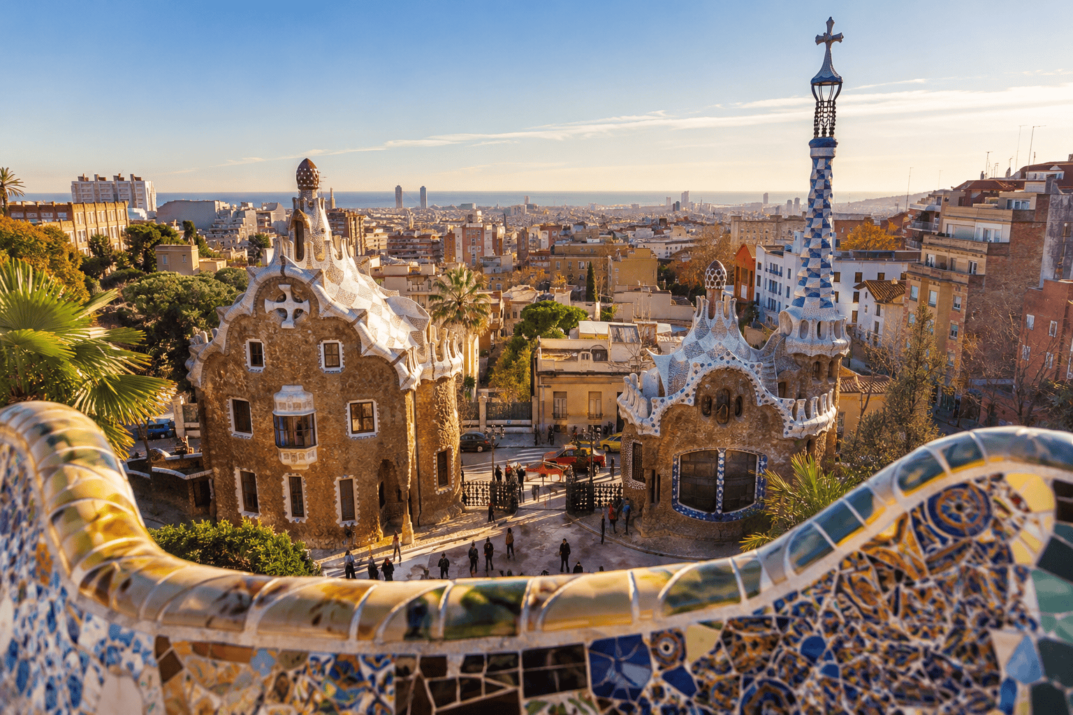 Generated image: Barcelona sunset from Park Güell
