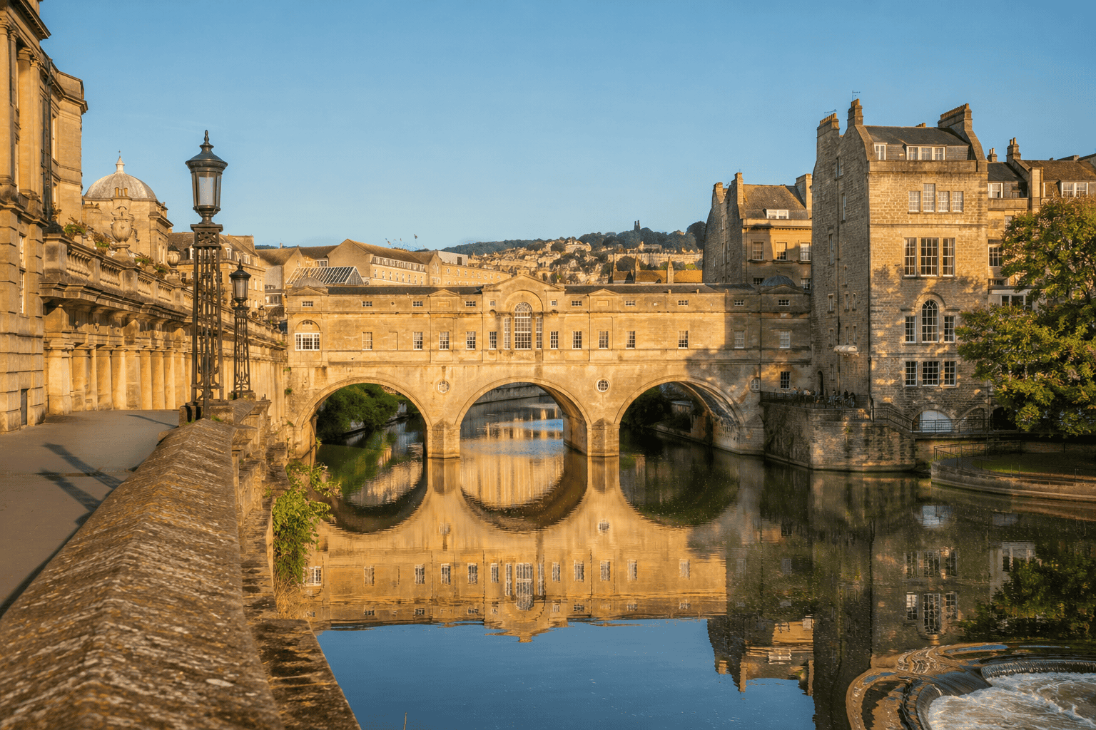 Bath architecture and historic riverside scenery on a day trip from London