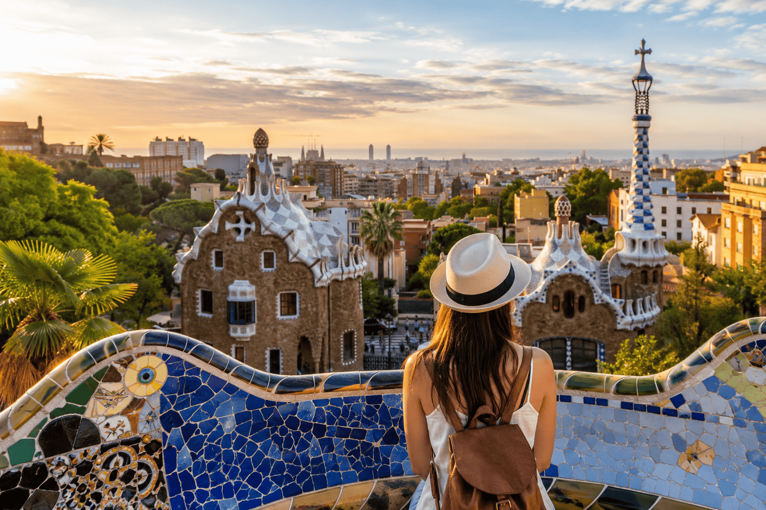Generated image: Golden hour at Park Güell