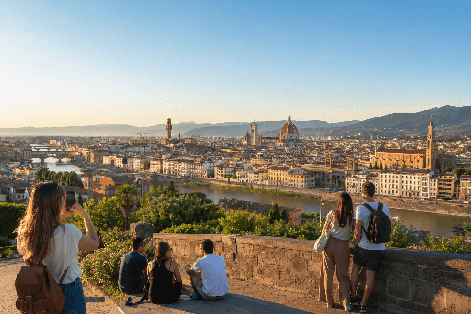 Golden hour over Florence skyline