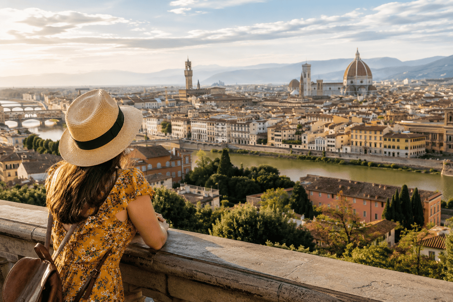 Florence skyline at golden hour