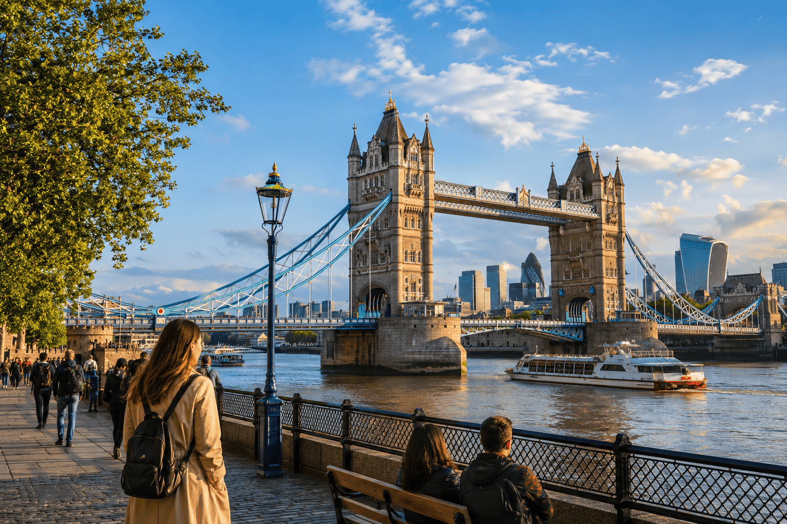 Tower Bridge and the River Thames on a sunny day in London
