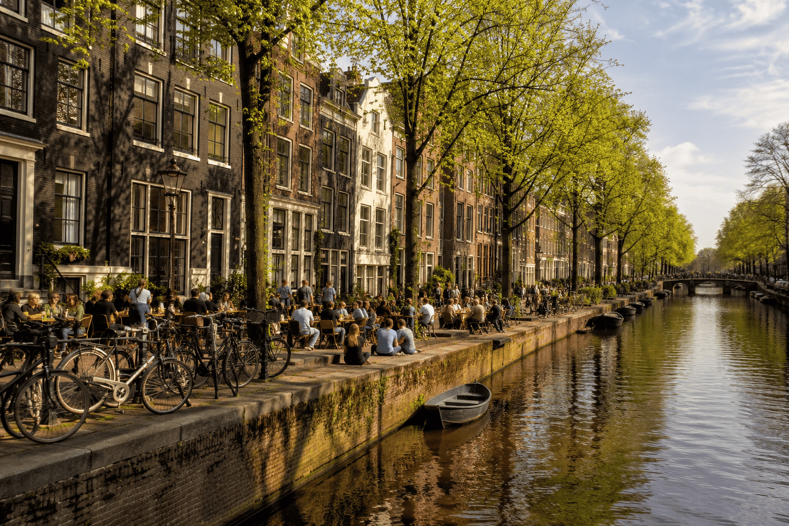 Jordaan canal cafes for day 3 of a 3 days in Amsterdam itinerary