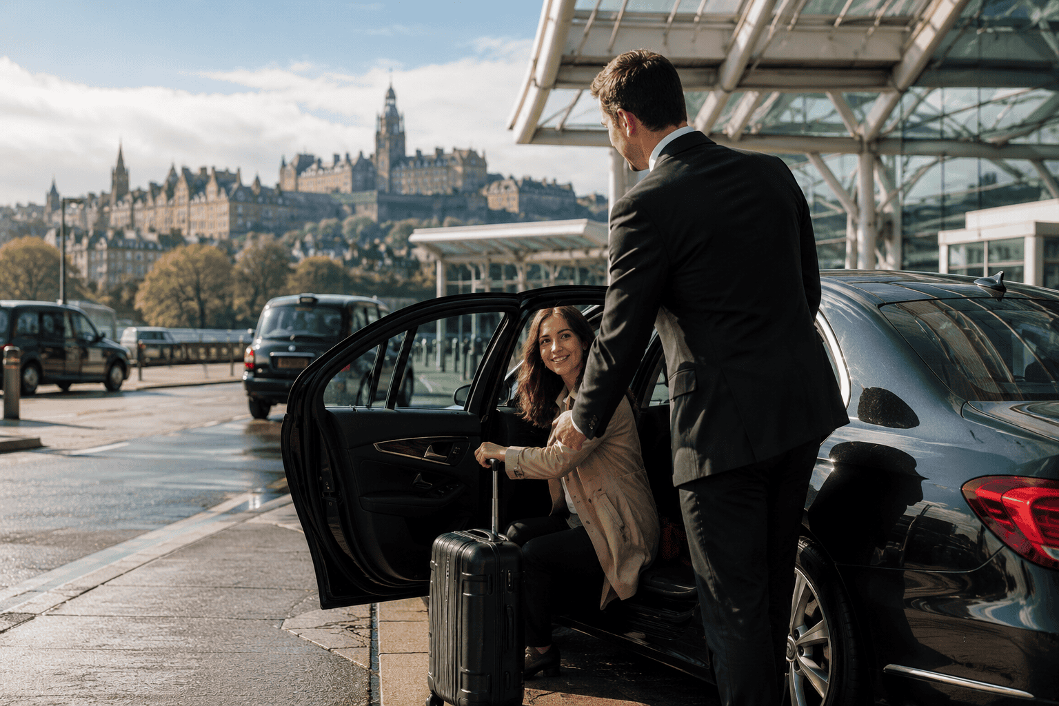 Taxi and private transfer from Edinburgh Airport to the city centre