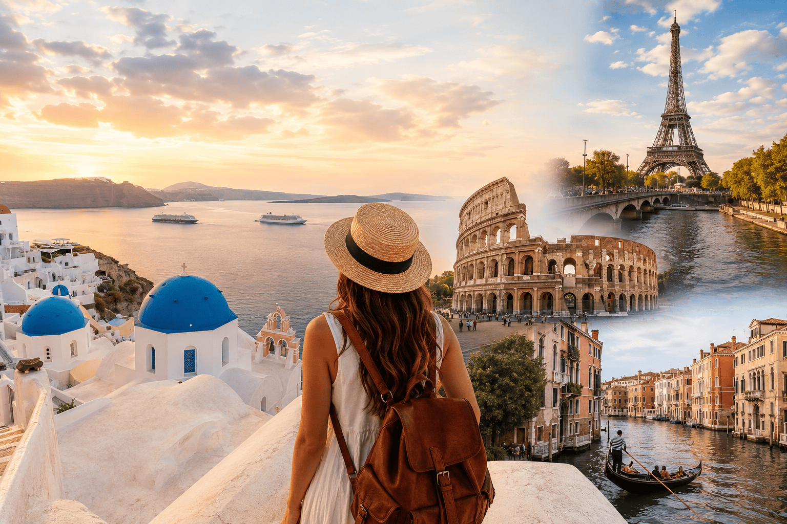 Generated image: Golden hour over European landmarks