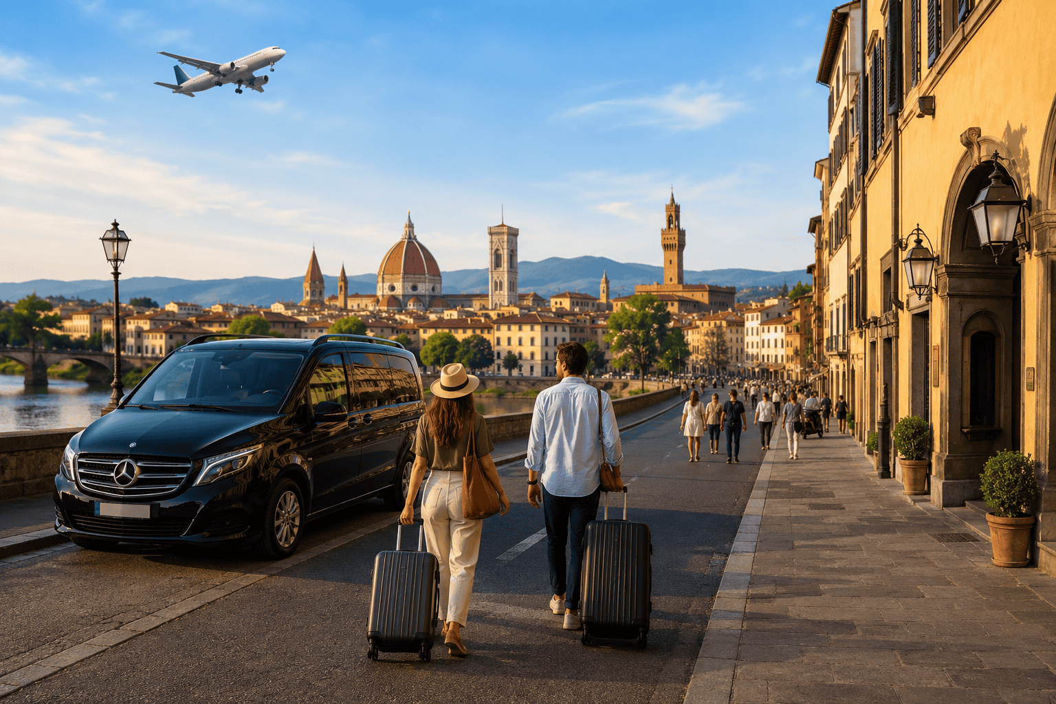 Florence riverside street near the historic center