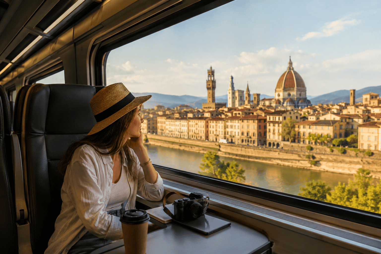 High-speed train journey from Florence to Venice