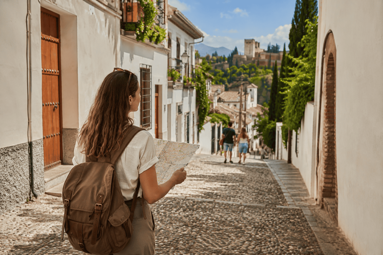 Generated image: Exploring the charming cobblestone streets