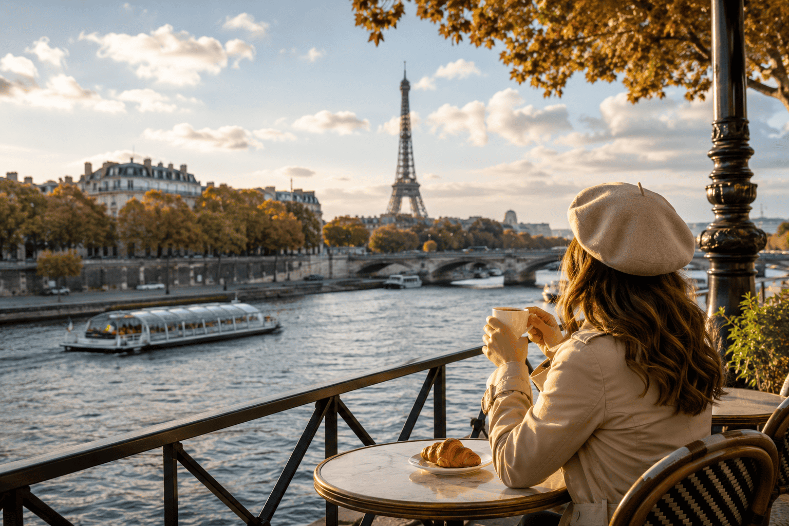 Paris riverside café scene for a relaxed first-time visitor itinerary in 2026