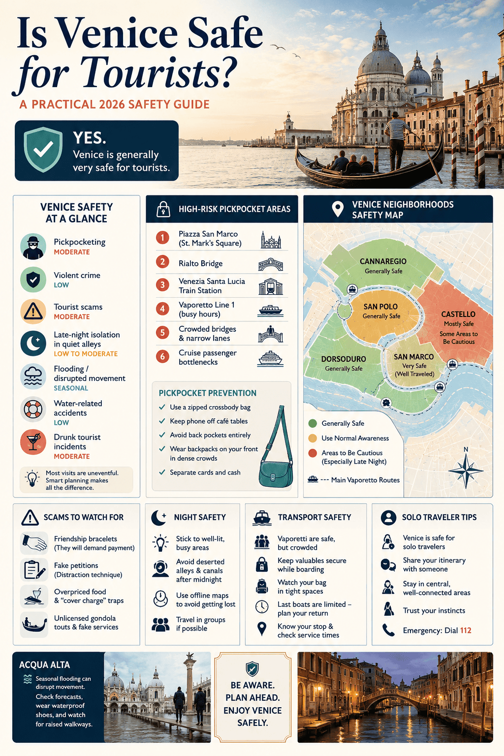 is venice safe for tourists 2026 safety guide infographic