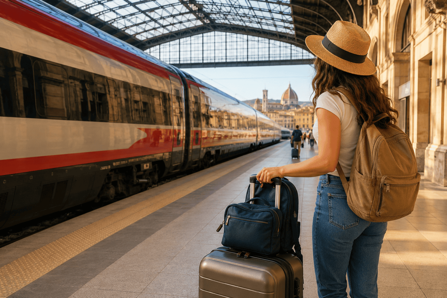 Generated image: Waiting for the train in Italy