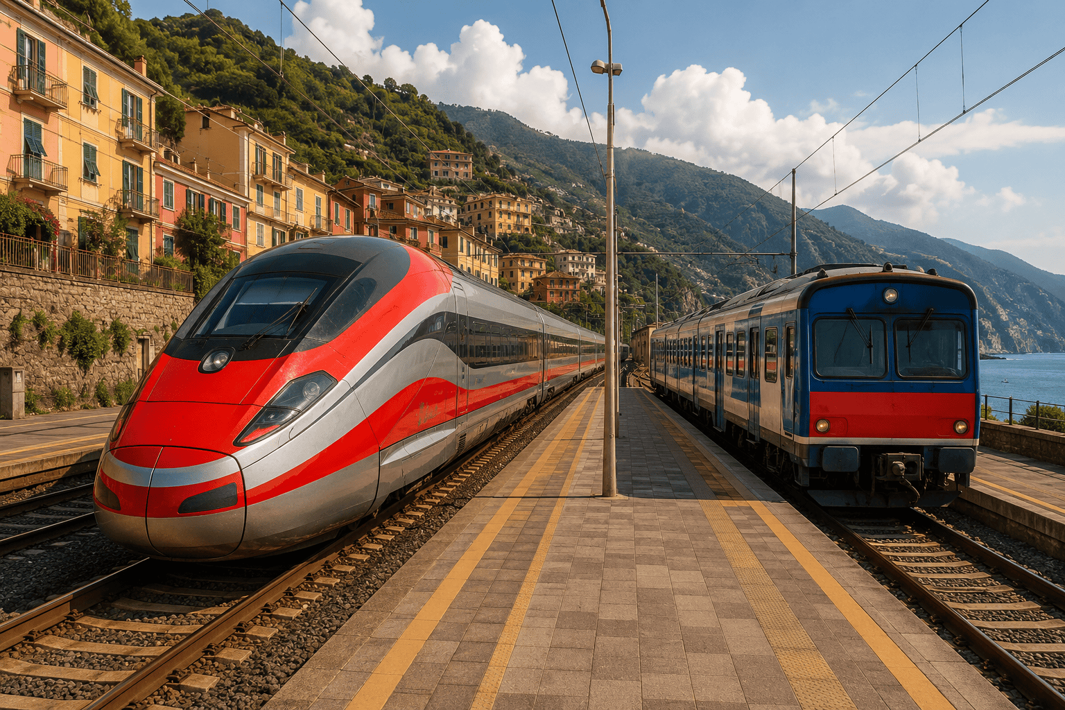 Italy train travel comparison between high-speed and regional trains