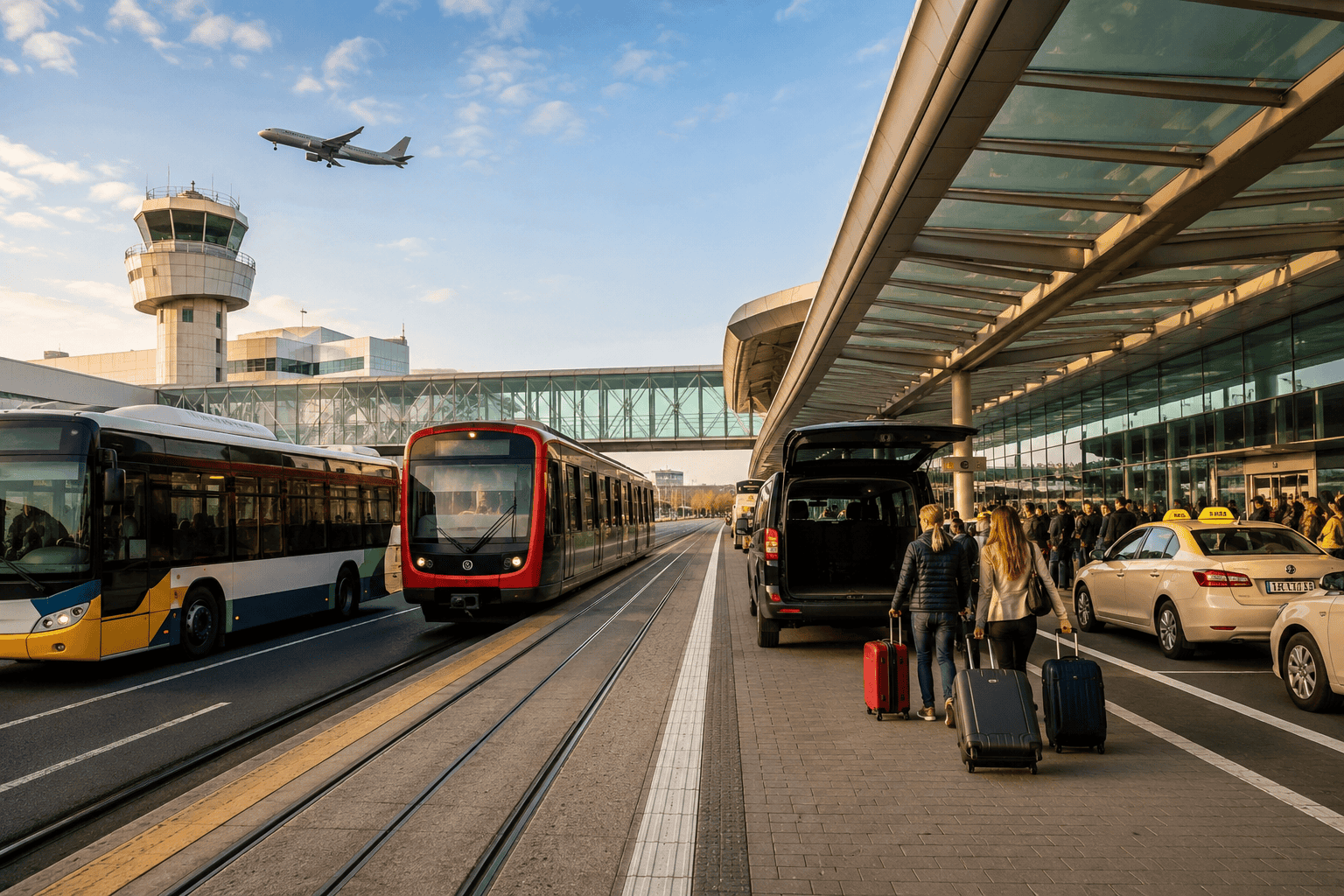 Lisbon airport to city transfer options including metro taxi and private transfer