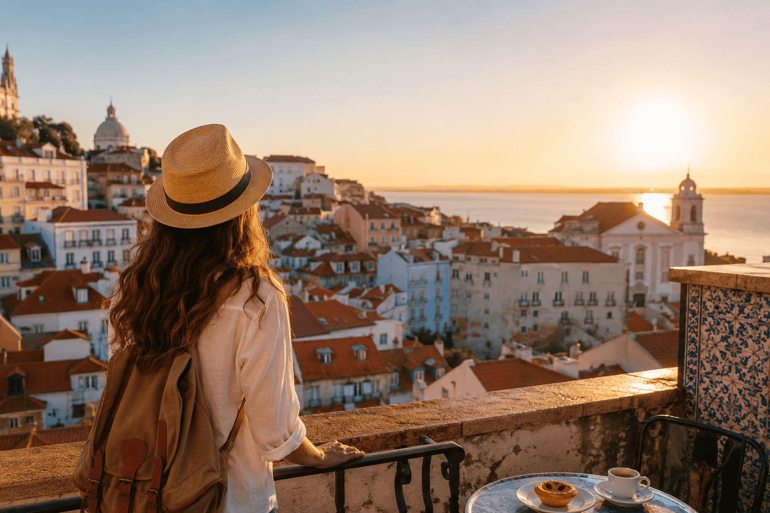Generated image: Golden hour in Lisbon's hills