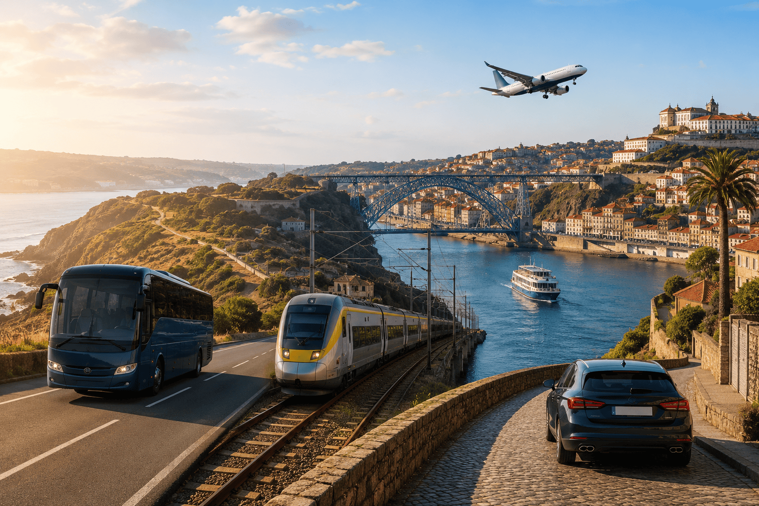 Generated image: Journey through a coastal cityscape
