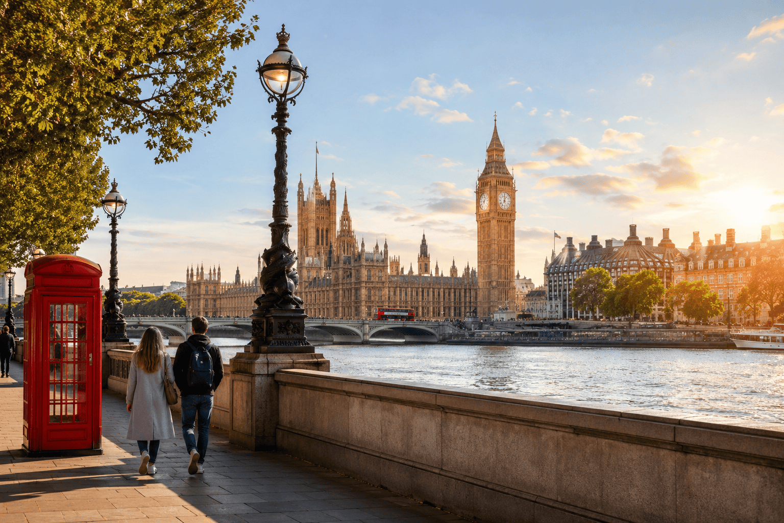 Generated image: Golden hour by the River Thames