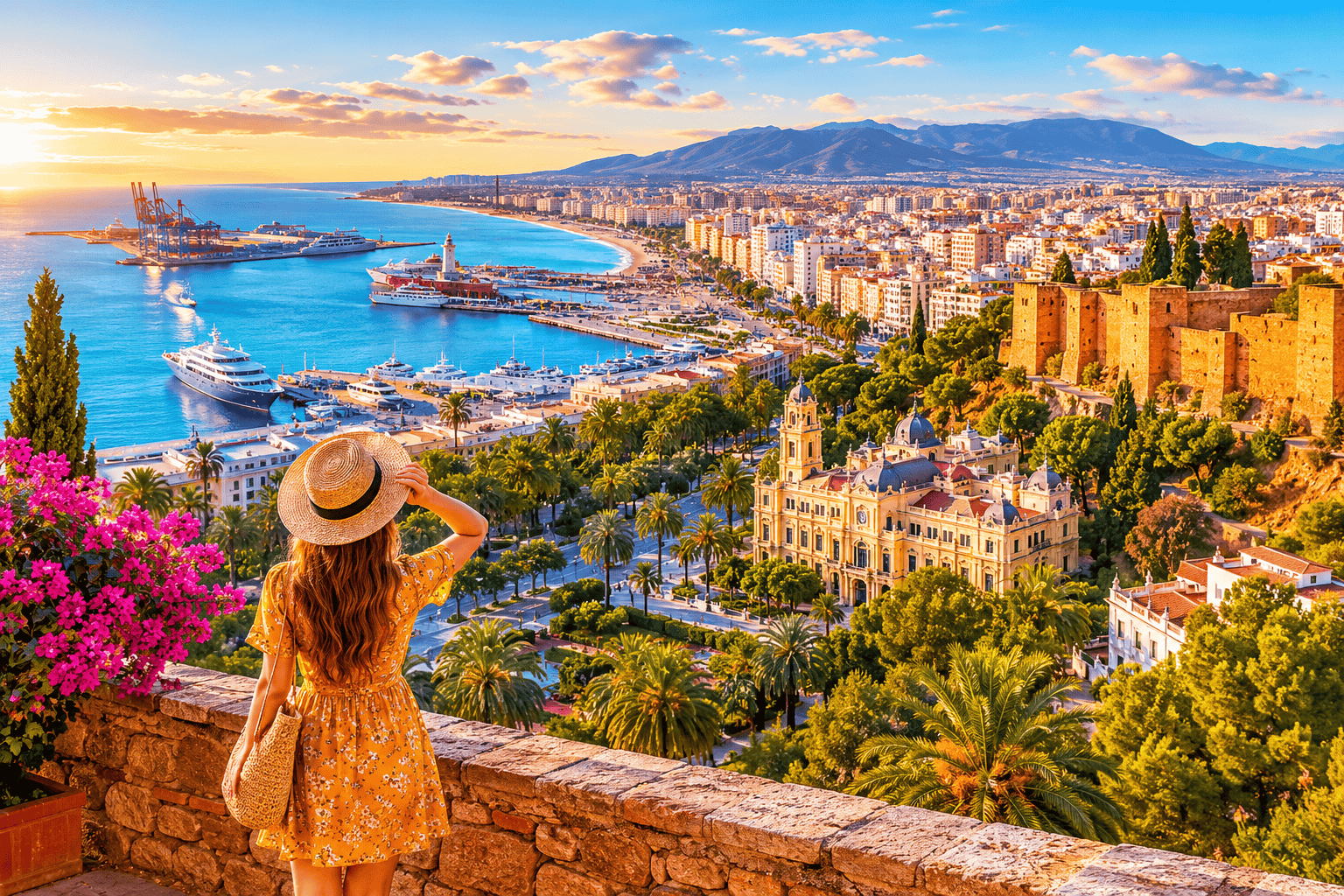 Generated image: Golden hour over Mediterranean cityscape