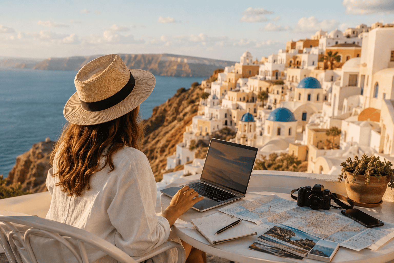 Generated image: Planning a trip with a view