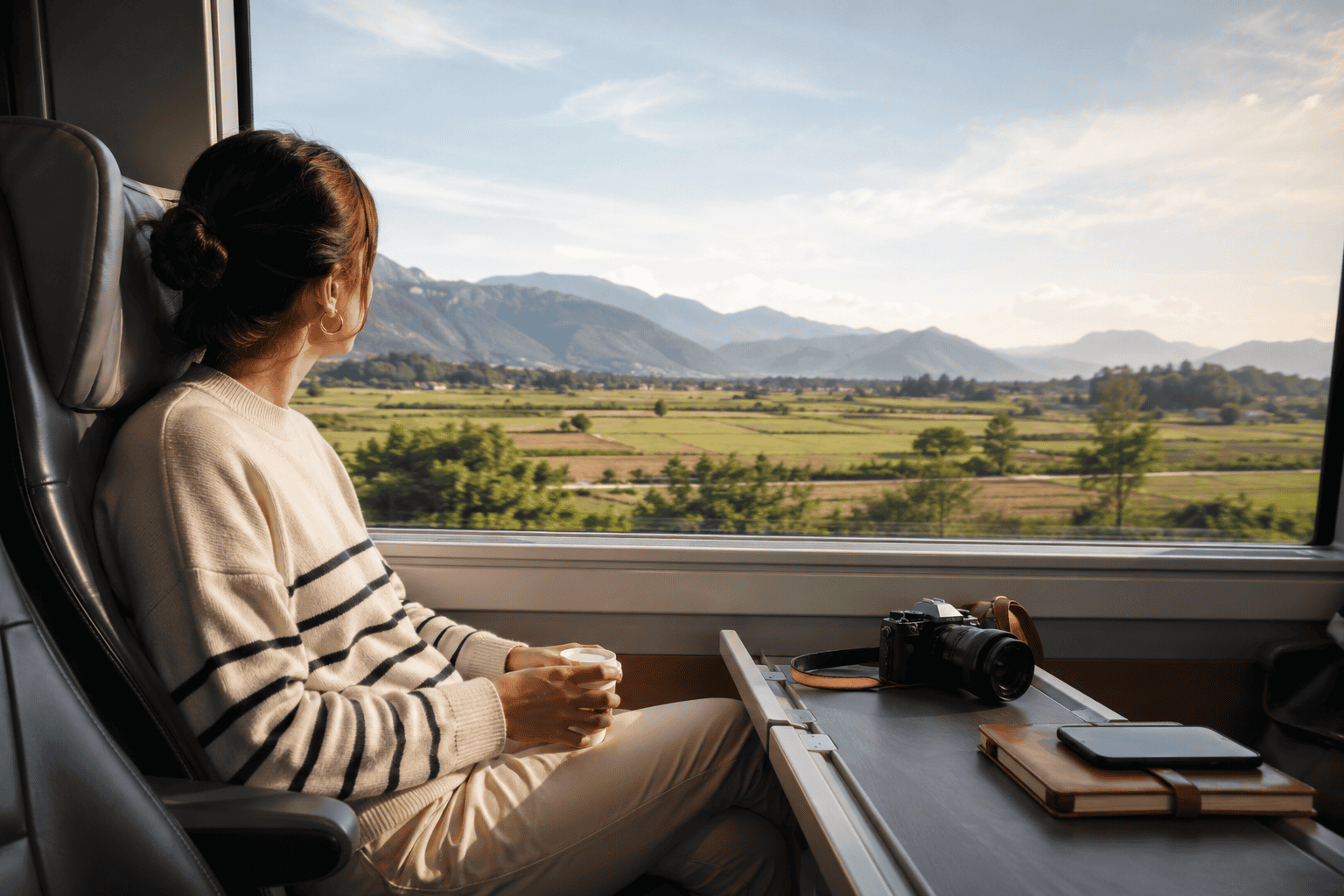 Generated image: Contemplative journey through countryside vistas
