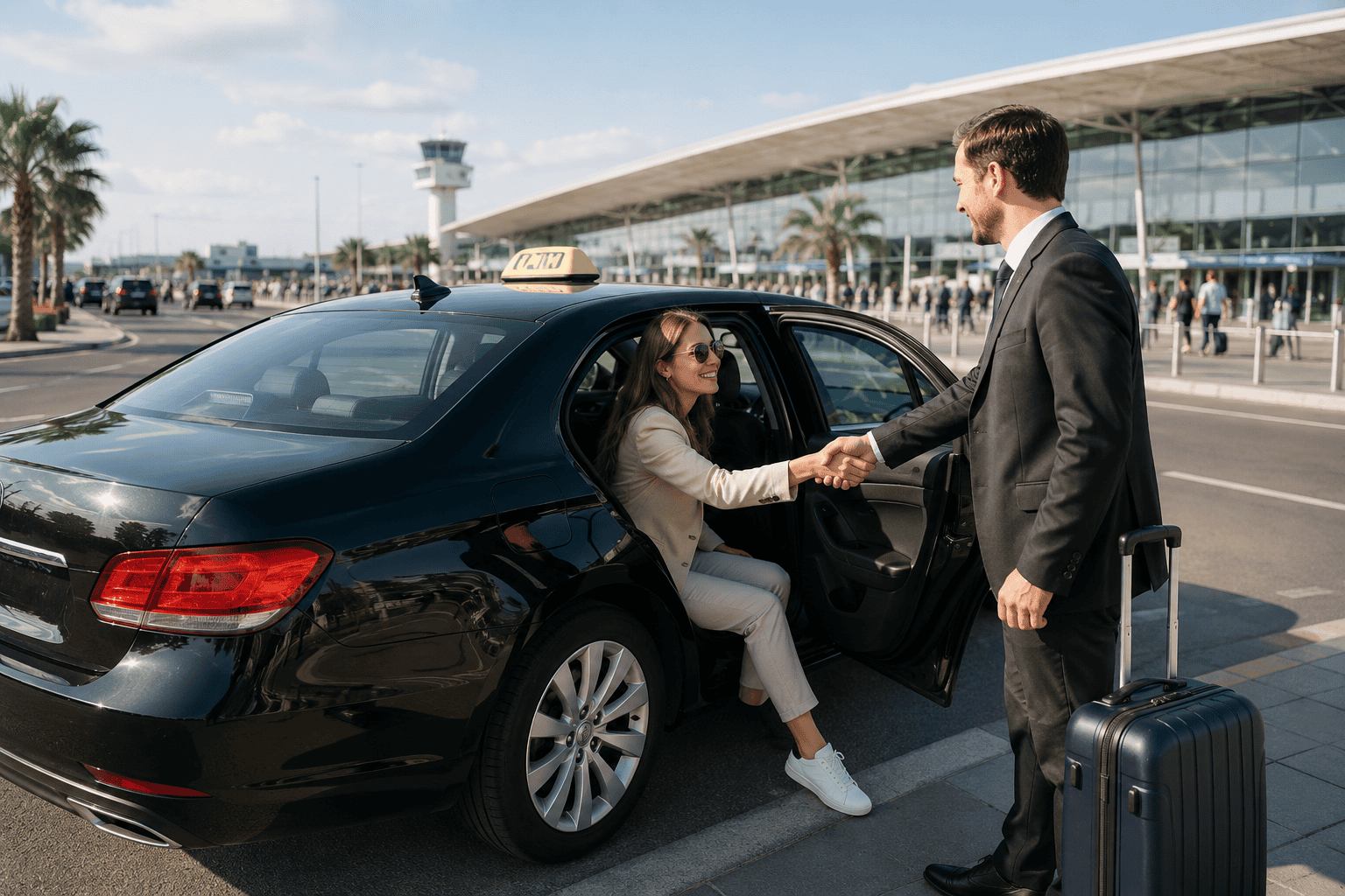 Taxi transfer from Nice Airport to the city center