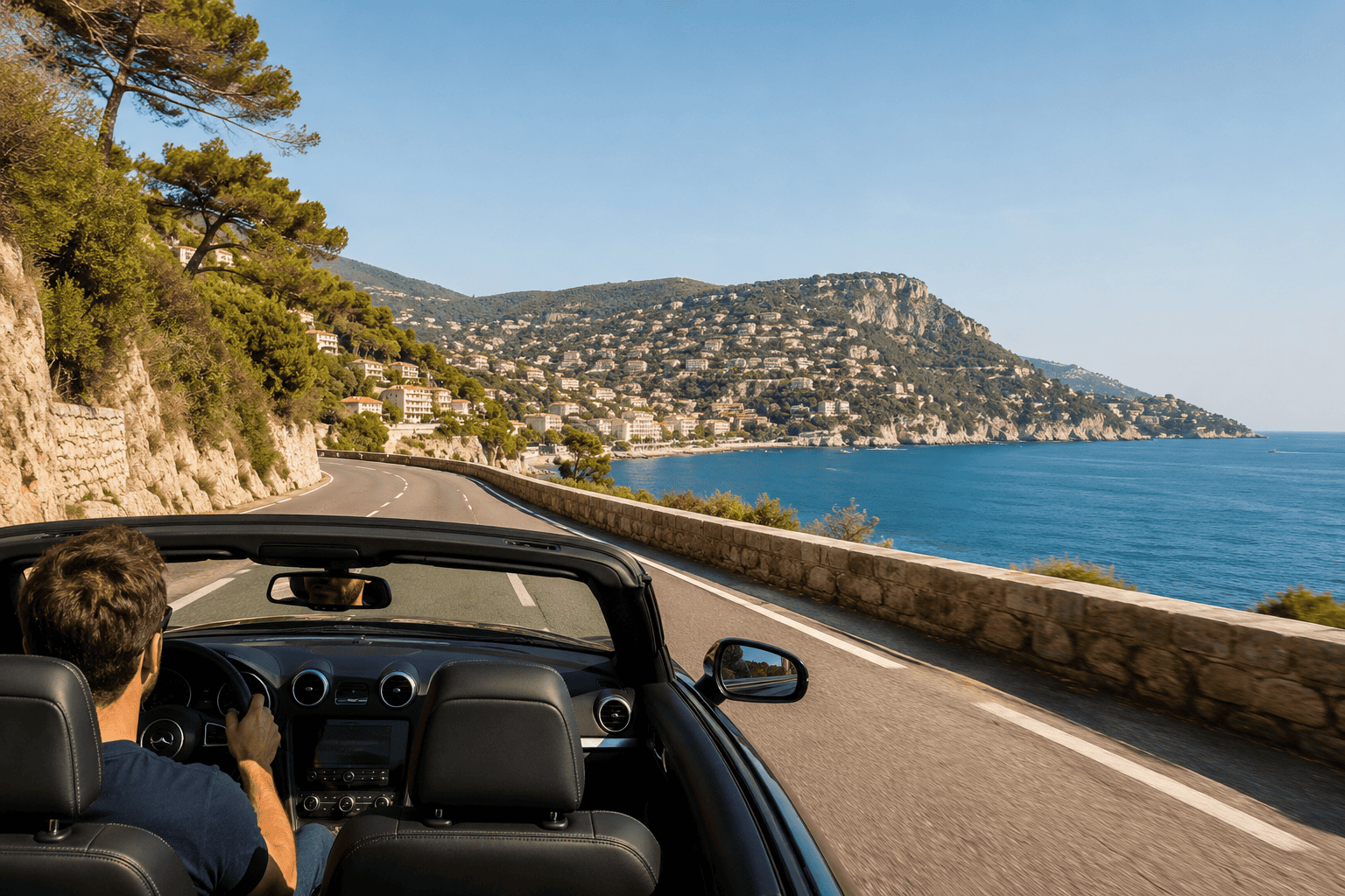 Generated image: Coastal drive in a convertible