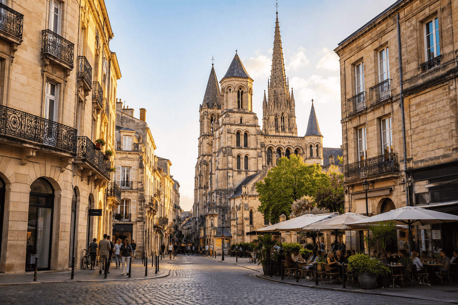 Historic streets in Bordeaux Old Town