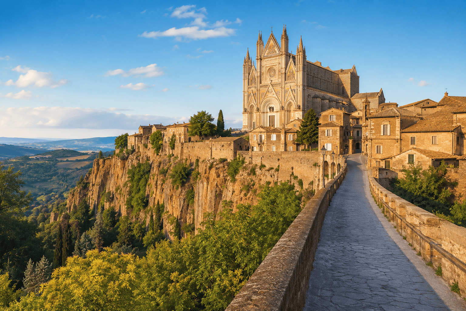 Orvieto hill town and cathedral on a day trip from Rome