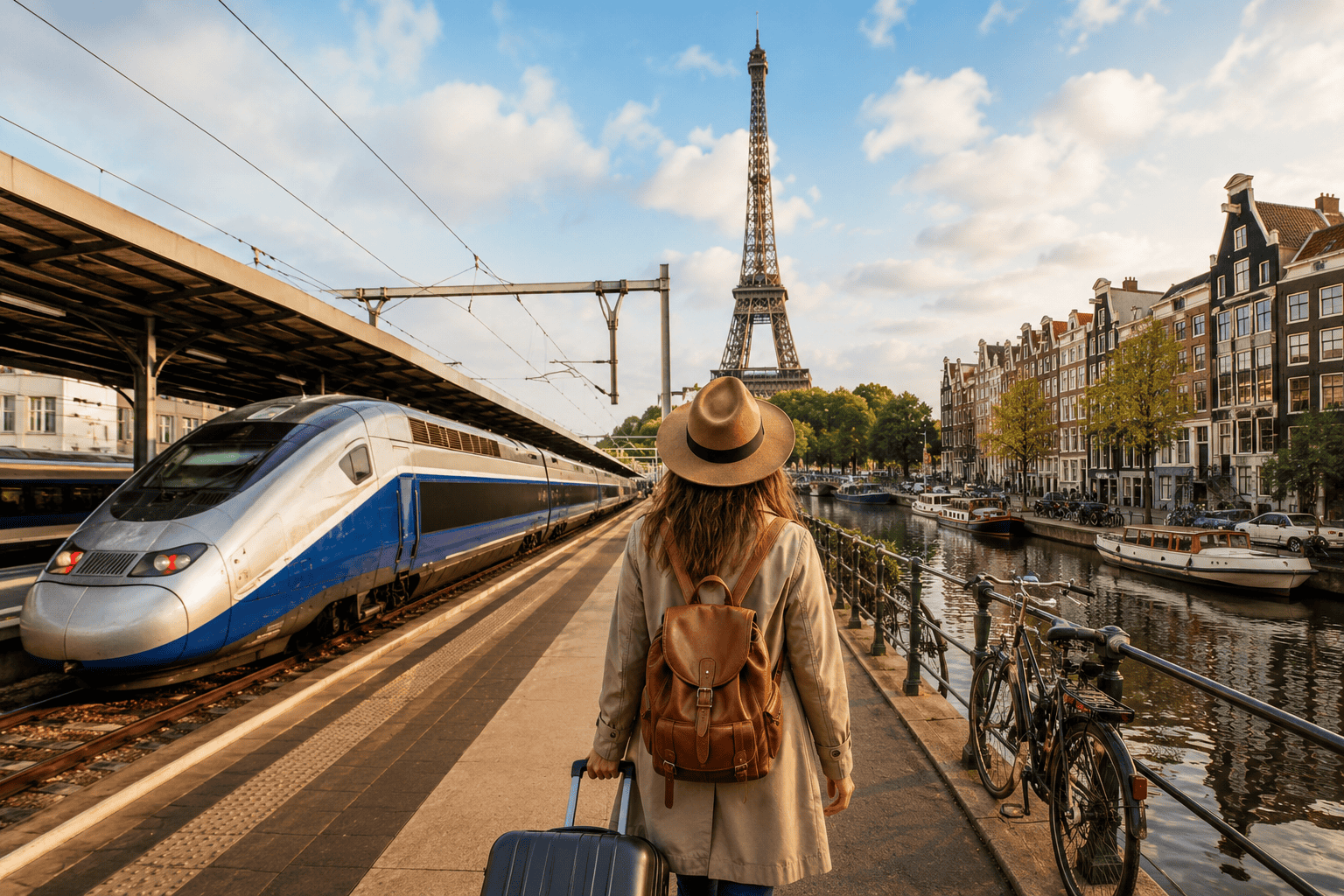 Generated image: Travel vibes by the Eiffel Tower