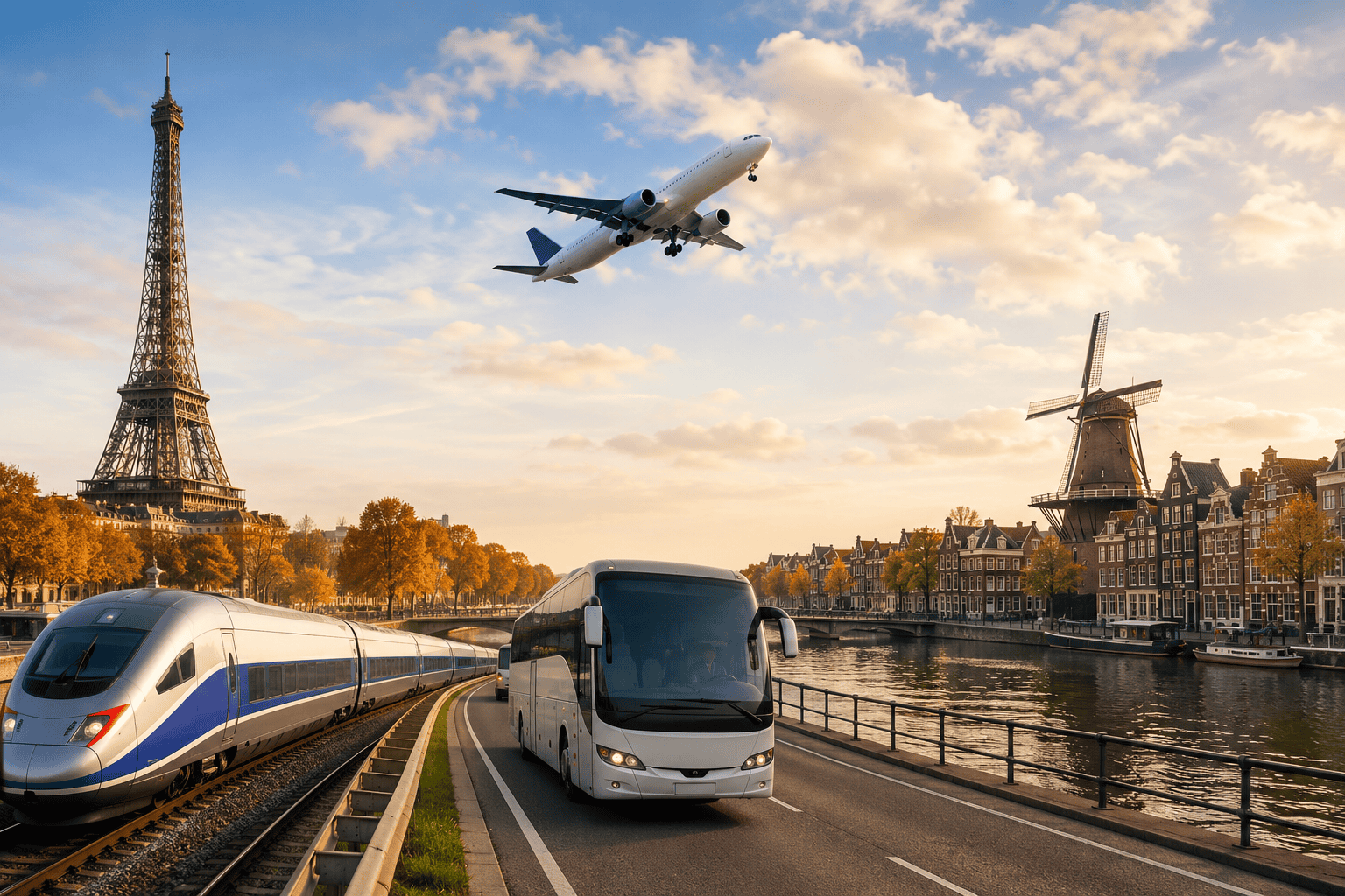 Flight option between Paris and Amsterdam
