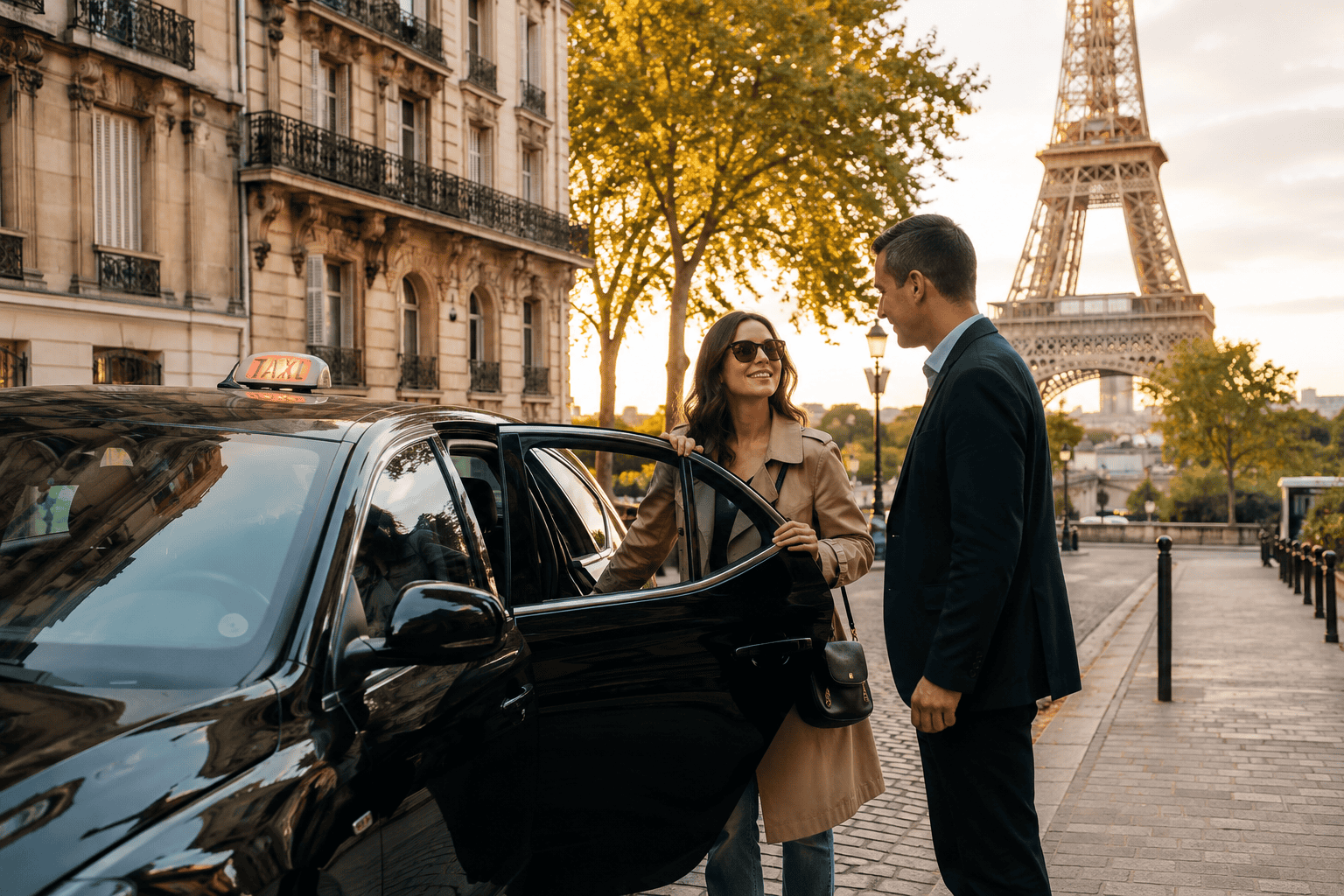 Travelers using public transportation instead of taxis in Paris