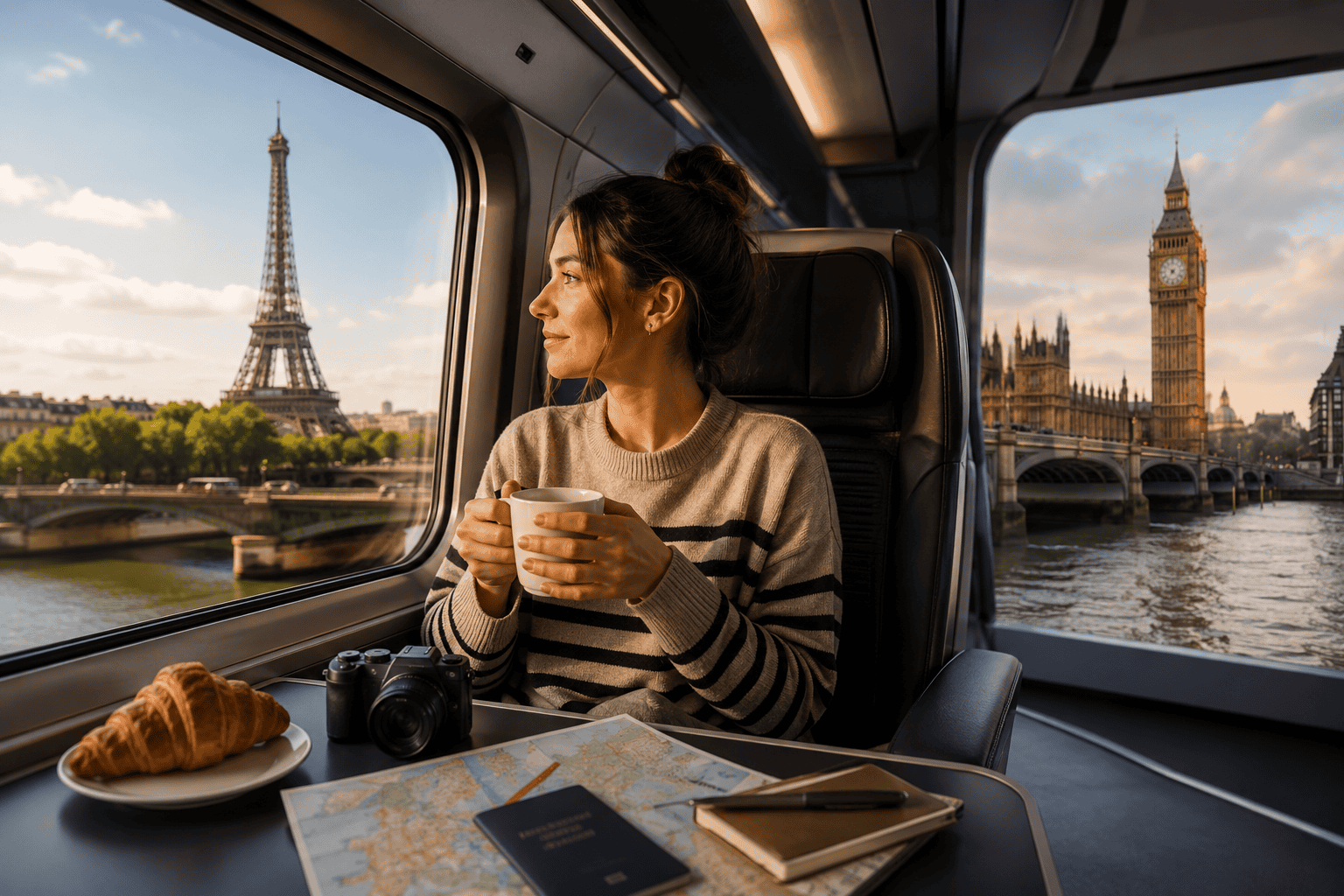 Eurostar train travel between London and Paris