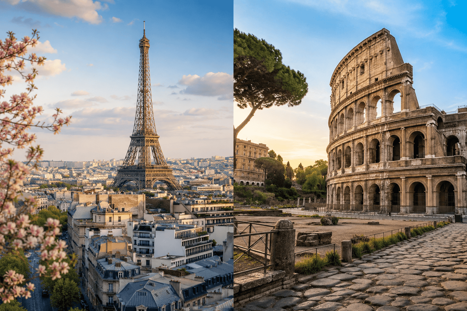 Generated image: Paris and Rome in harmony
