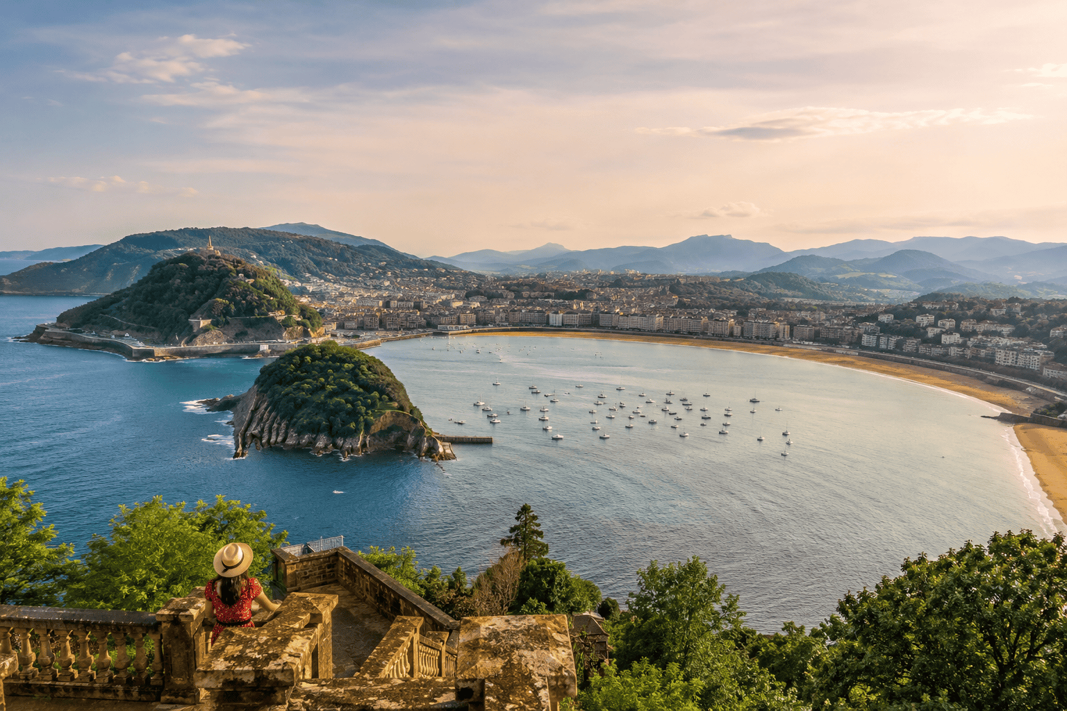 Generated image: Coastal cityscape at golden hour