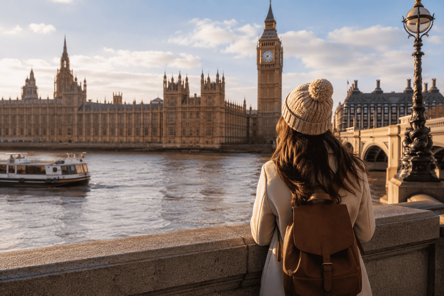 Generated image: Contemplating London by the river