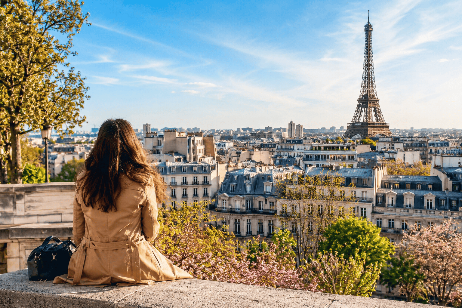 Contemplating Paris from a terrace
