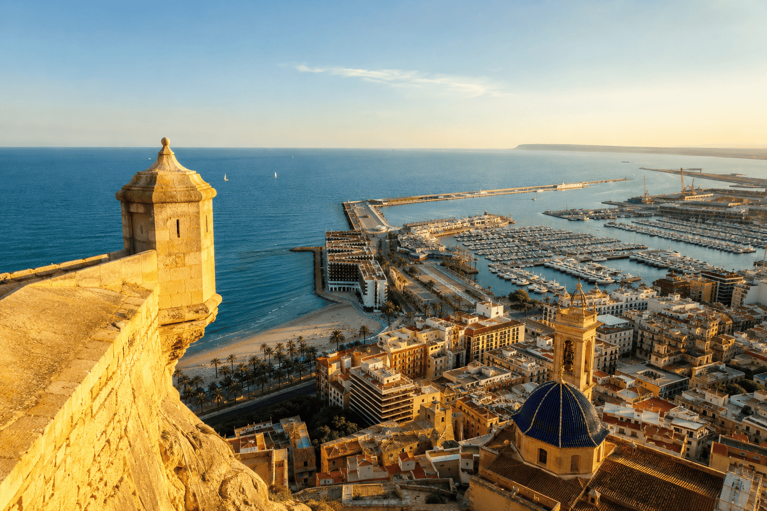 Generated image: Coastal cityscape at golden hour