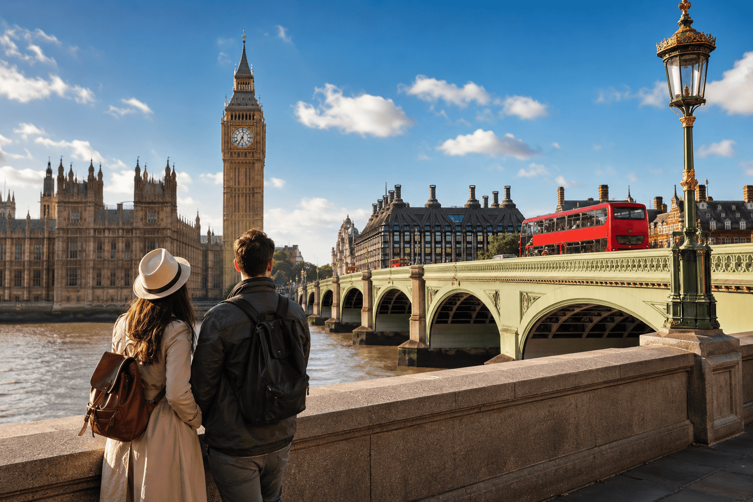 Generated image: A scenic view of London landmarks