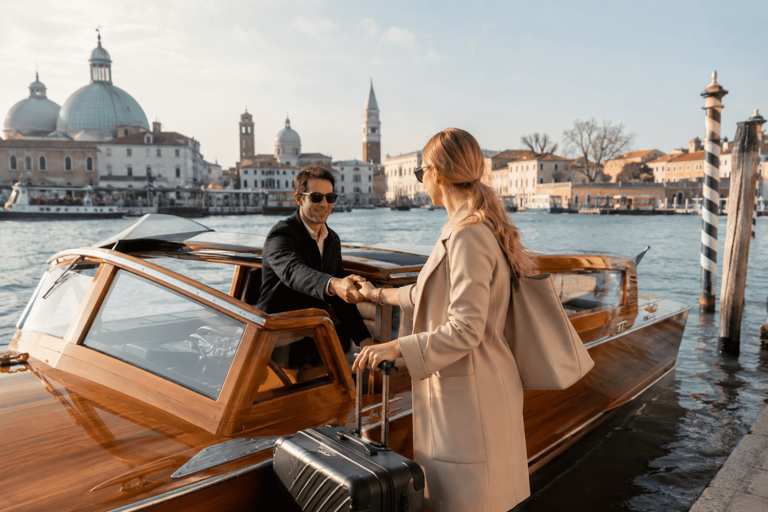 Private water taxi transfer from Venice Airport to the city